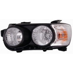 Faro proiettore H7 + H1 parabola nera con bordo cromato guida - sx