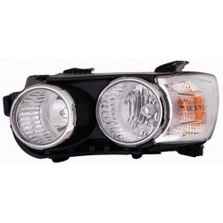 Faro proiettore H7 + H1 parabola nera con bordo cromato guida - sx