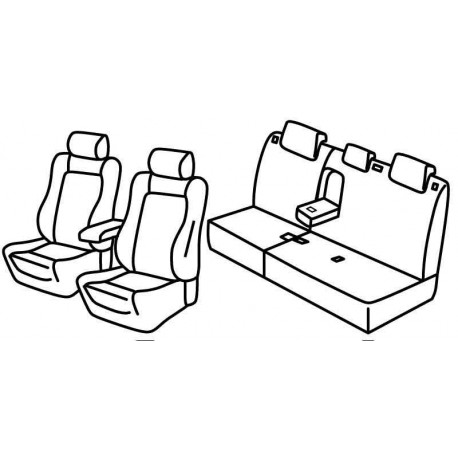 Set coprisedili Superior su misura per auto nero - blu