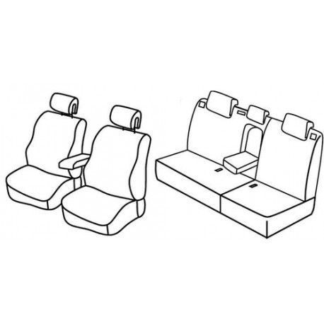 Set coprisedili Superior su misura per auto grigio - nero