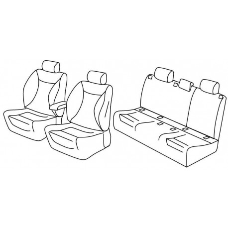 Set coprisedili Superior su misura per auto nero - blu