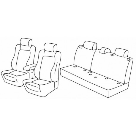 Set coprisedili Superior su misura per auto nero - blu