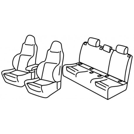 Set coprisedili Superior su misura per auto nero - blu