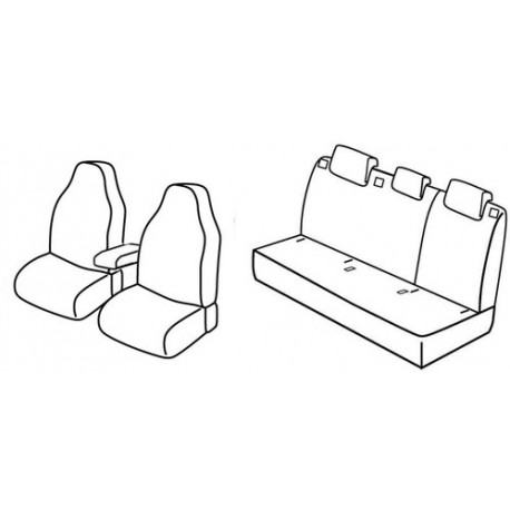 Set coprisedili Superior su misura per auto nero - grigio