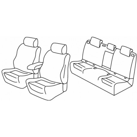 Set coprisedili Superior su misura per auto grigio - nero