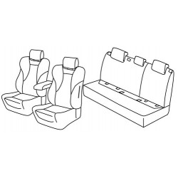 Set coprisedili Superior su misura per auto nero - blu