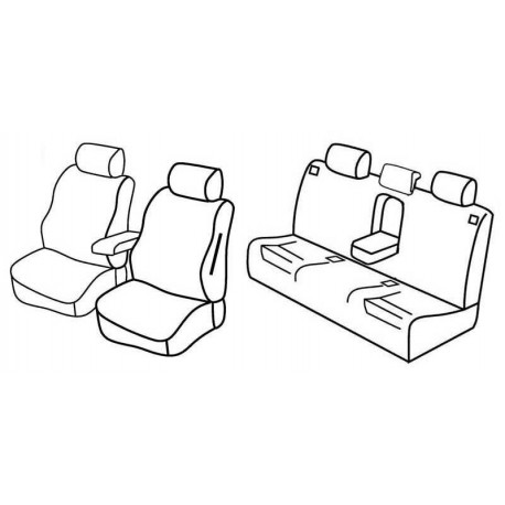 Set coprisedili Superior su misura per auto nero - blu