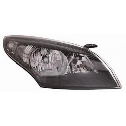 Faro proiettore H7 + H7 con motorino parabola cromata con bordo nero passeggero - dx