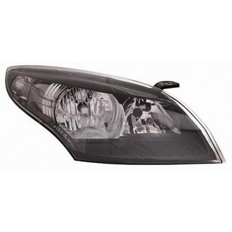 Faro proiettore H7 + H7 con motorino parabola cromata con bordo nero passeggero - dx