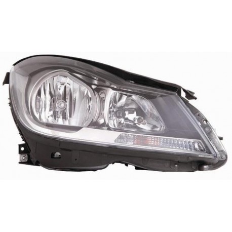 Faro proiettore H7 + H7 con motorino parabola cromata passeggero - dx