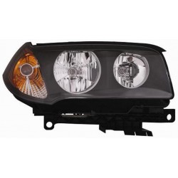 Faro proiettore H7 + H7 con motorino parabola nera con freccia arancio passeggero - dx