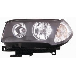 Faro proiettore H7 + H7 con motorino parabola nera con freccia bianca guida - sx