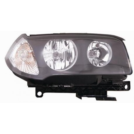 Faro proiettore H7 + H7 con motorino parabola nera con freccia bianca passeggero - dx