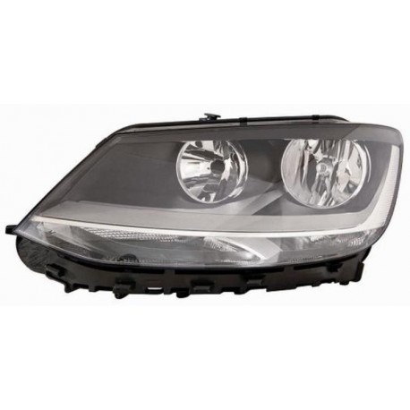 Faro proiettore H7 + H7 con motorino parabola nera guida - sx