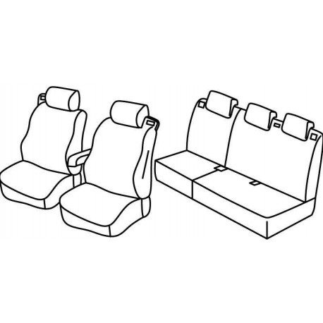 Set coprisedili Superior su misura per auto nero - blu