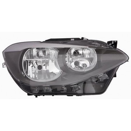 Faro proiettore H7 + H7 con motorino parabola nera guida - sx