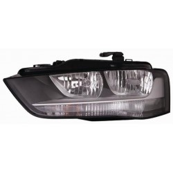 Faro proiettore H7 + H7 con motorino parabola nera guida - sx