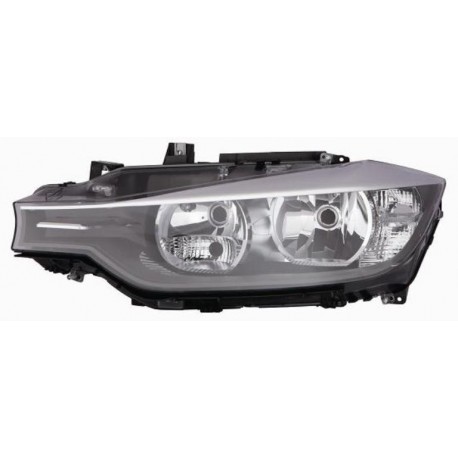 Faro proiettore H7 + H7 con motorino parabola nera guida - sx