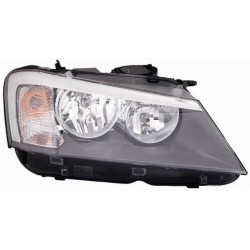 Faro proiettore H7 + H7 con motorino parabola nera passeggero - dx