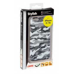 Stylish cover gommata sottile - Apple iPhone 6 / 6s - Grey Camo