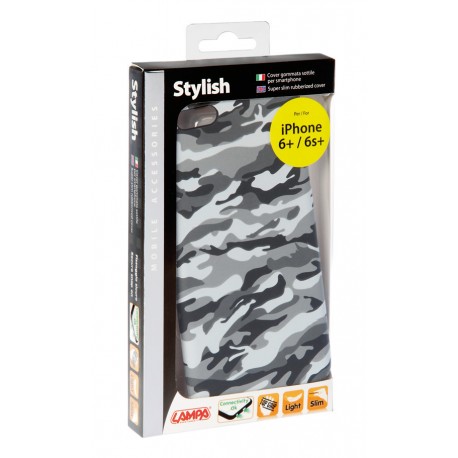 Stylish cover gommata sottile - Apple iPhone 6 Plus / 6s Plus - Grey Camo