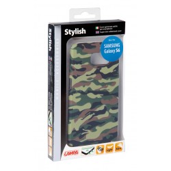 Stylish cover gommata sottile - Samsung Galaxy S6 - Green Camo