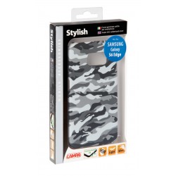 Stylish cover gommata sottile - Samsung Galaxy S6 Edge - Grey Camo