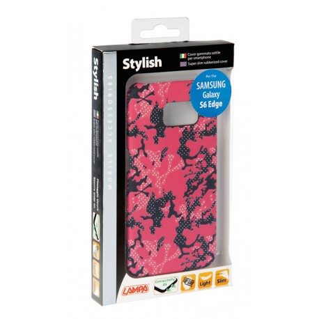 Stylish cover gommata sottile - Samsung Galaxy S6 Edge - Pink Camo