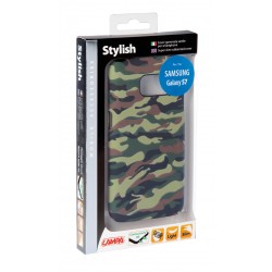 Stylish cover gommata sottile - Samsung Galaxy S7 - Green Camo