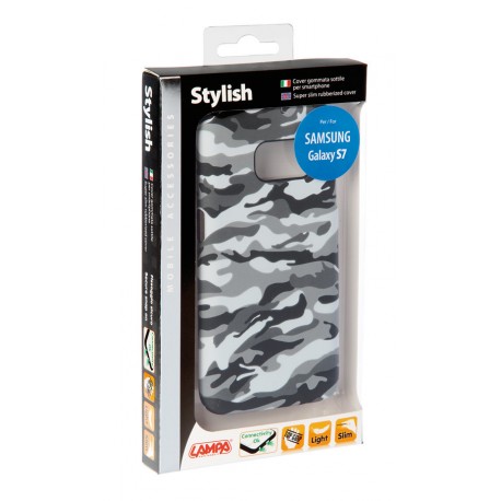 Stylish cover gommata sottile - Samsung Galaxy S7 - Grey Camo
