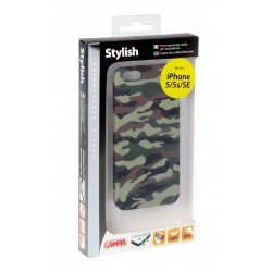 Stylish cover gommata sottile - Apple iPhone 5 / 5s / SE - Green Camo