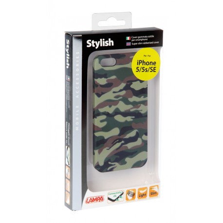 Stylish cover gommata sottile - Apple iPhone 5 / 5s / SE - Green Camo
