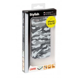 Stylish cover gommata sottile - Apple iPhone 5 / 5s / SE - Grey Camo