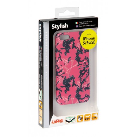 Stylish cover gommata sottile - Apple iPhone 5 / 5s / SE - Pink Camo