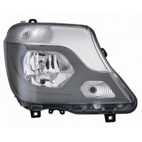 Faro proiettore H7 + H7 con motorino parabola nera passeggero - dx