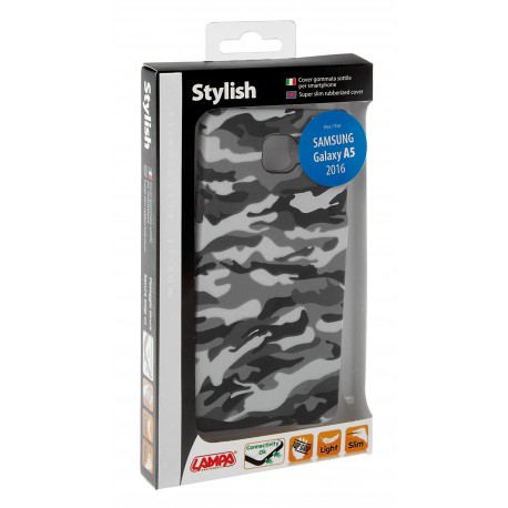Stylish cover gommata sottile - Samsung Galaxy A5 2016 - Grey Camo
