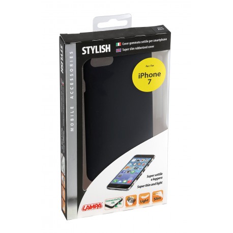 Stylish cover gommata sottile - Apple iPhone 7 - nero