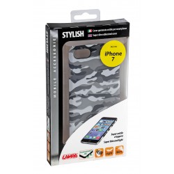 Stylish cover gommata sottile - Apple iPhone 7 - Grey Camo