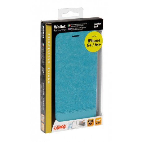 Wallet Folio Case cover a libro - Apple iPhone 6 Plus / 6s Plus - Turchese