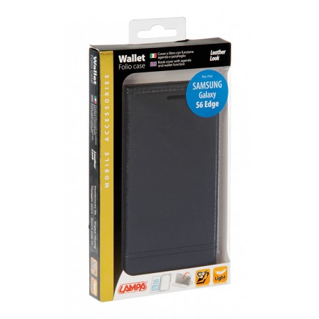 Wallet Folio Case cover a libro - Samsung Galaxy S6 Edge - nero