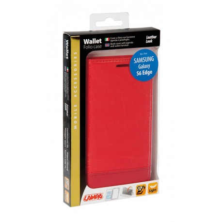 Wallet Folio Case cover a libro - Samsung Galaxy S6 Edge - rosso