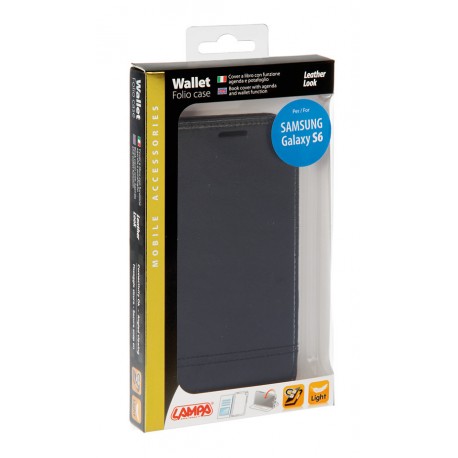 Wallet Folio Case cover a libro - Samsung Galaxy S6 - nero