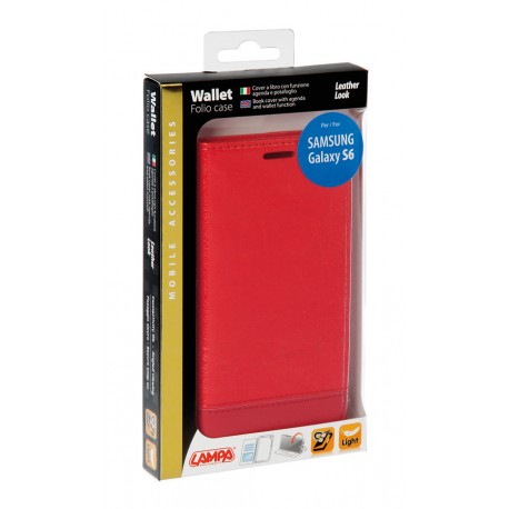Wallet Folio Case cover a libro - Samsung Galaxy S6 - rosso