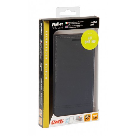 Wallet Folio Case cover a libro - Htc One M9 - nero
