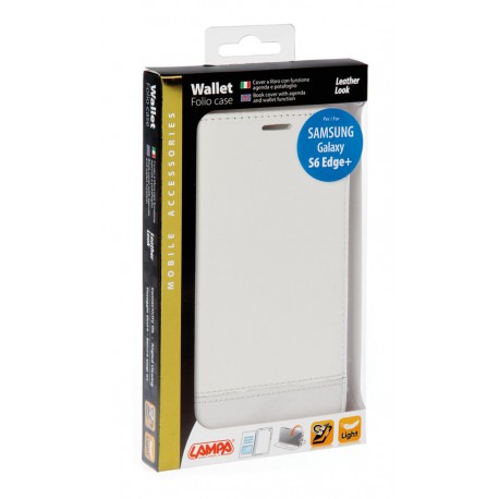 Wallet Folio Case cover a libro - Samsung Galaxy S6 Edge+ - bianco