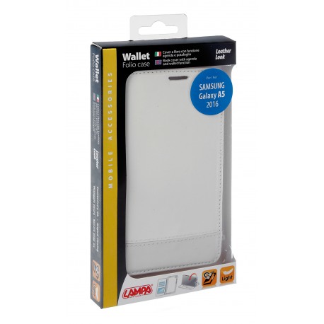 Wallet Folio Case cover a libro - Samsung Galaxy A5 2016 - bianco