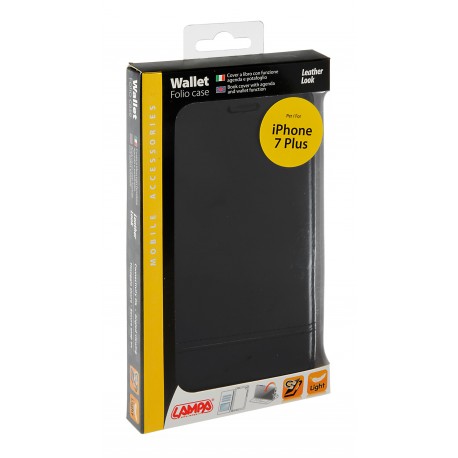 Wallet Folio Case cover a libro - Apple iPhone 7 Plus - nero