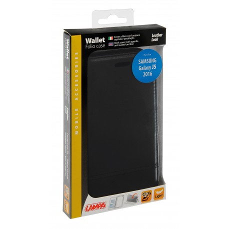 Wallet Folio Case cover a libro - Samsung Galaxy J5 2016 - nero