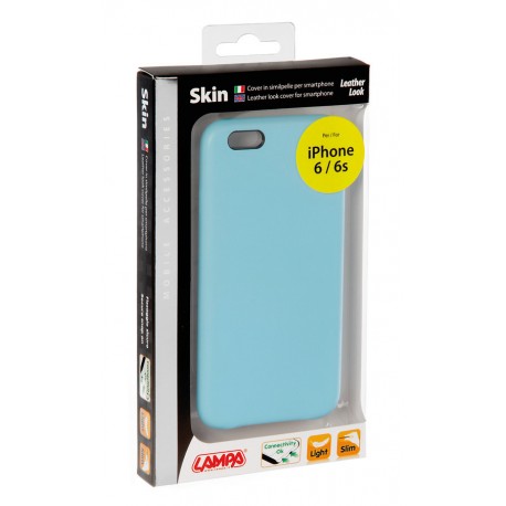 Skin cover in similpelle - Apple iPhone 6 / 6s - Azzurro