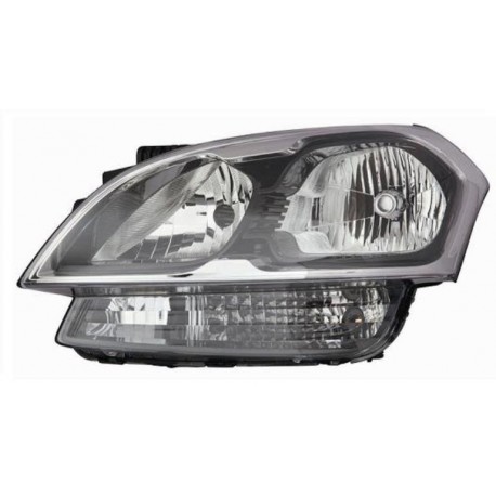 Faro proiettore H7 + H7 parabola nera guida - sx